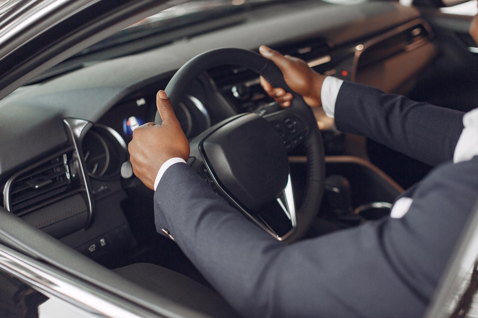 A man in a car